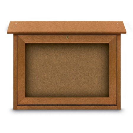 United Visual Products Outdoor Enclosed Combo Board, 48"x36", Black Frame/Blue & Apricot UVCB4836ODB-BLUE-APRICOT